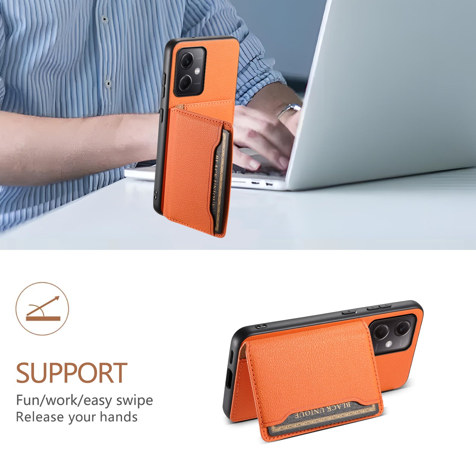 For Xiaomi Redmi Note 12 5G (China) / (India) / (Global) / Poco X5 5G Case Card Slots Kickstand Phone Cover