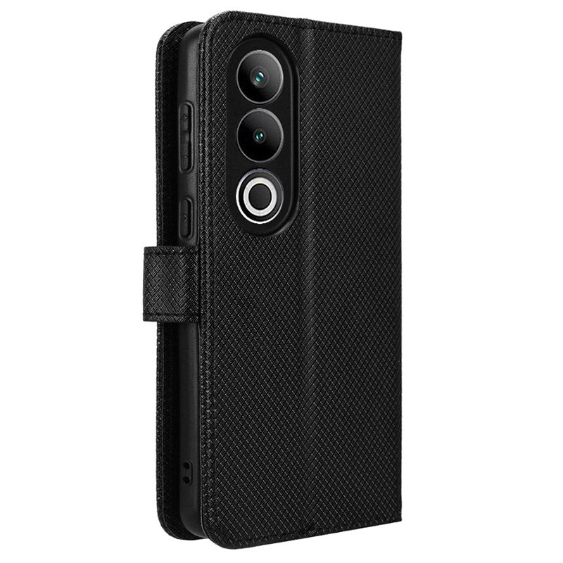 For OnePlus Ace 3V 5G / Nord CE4 5G Case Diamond Texture Folio Stand Phone Cover with Wrist Strap