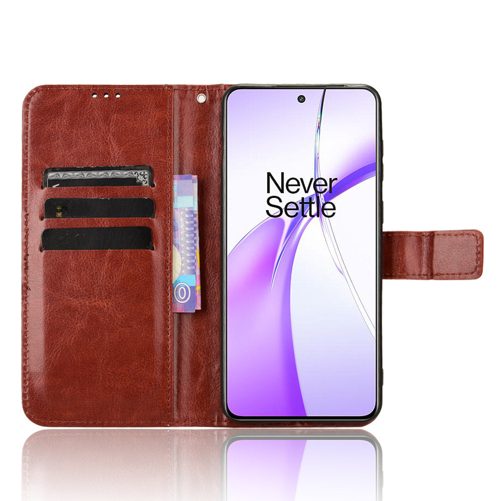 For OnePlus Ace 3V 5G / Nord CE4 5G Case Crazy Horse Texture Leather Folio Phone Cover