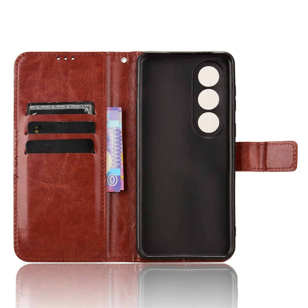 For OnePlus Ace 3V 5G / Nord CE4 5G Case Crazy Horse Texture Leather Folio Phone Cover