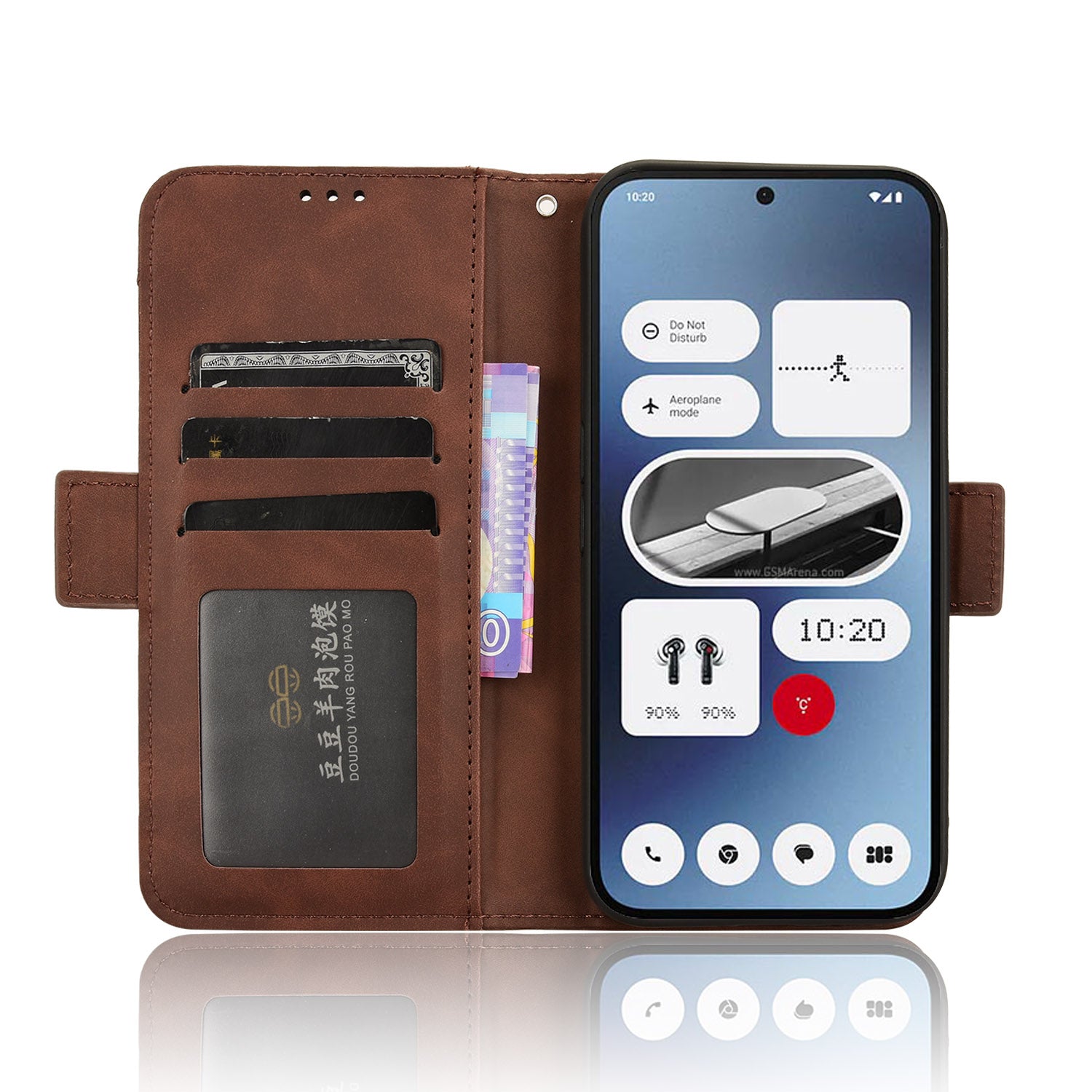 For Nothing Phone (2a) Leather Case Multiple Card Slots Magnetic Closure Phone Cover