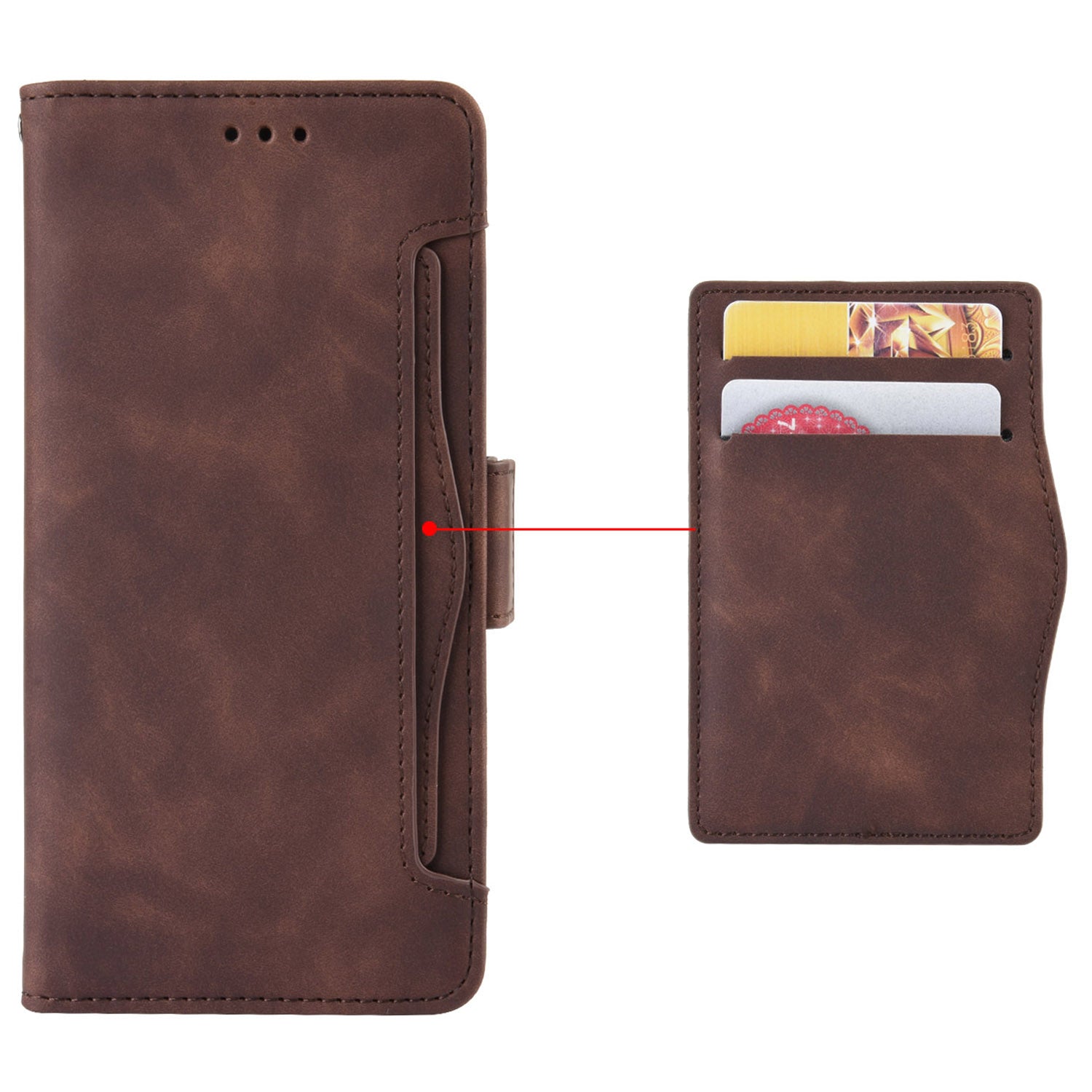 For Nothing Phone (2a) Leather Case Multiple Card Slots Magnetic Closure Phone Cover