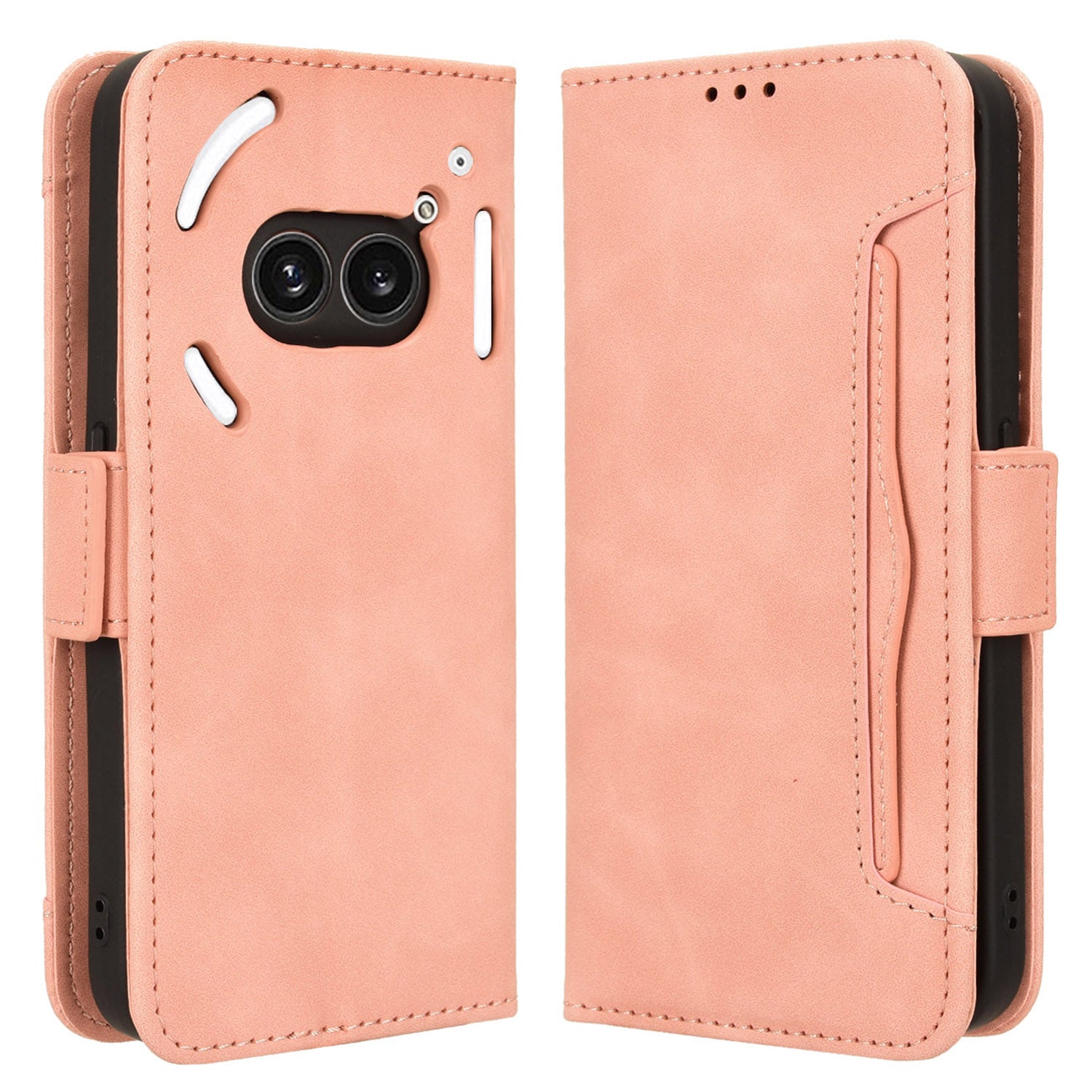 For Nothing Phone (2a) Leather Case Multiple Card Slots Magnetic Closure Phone Cover