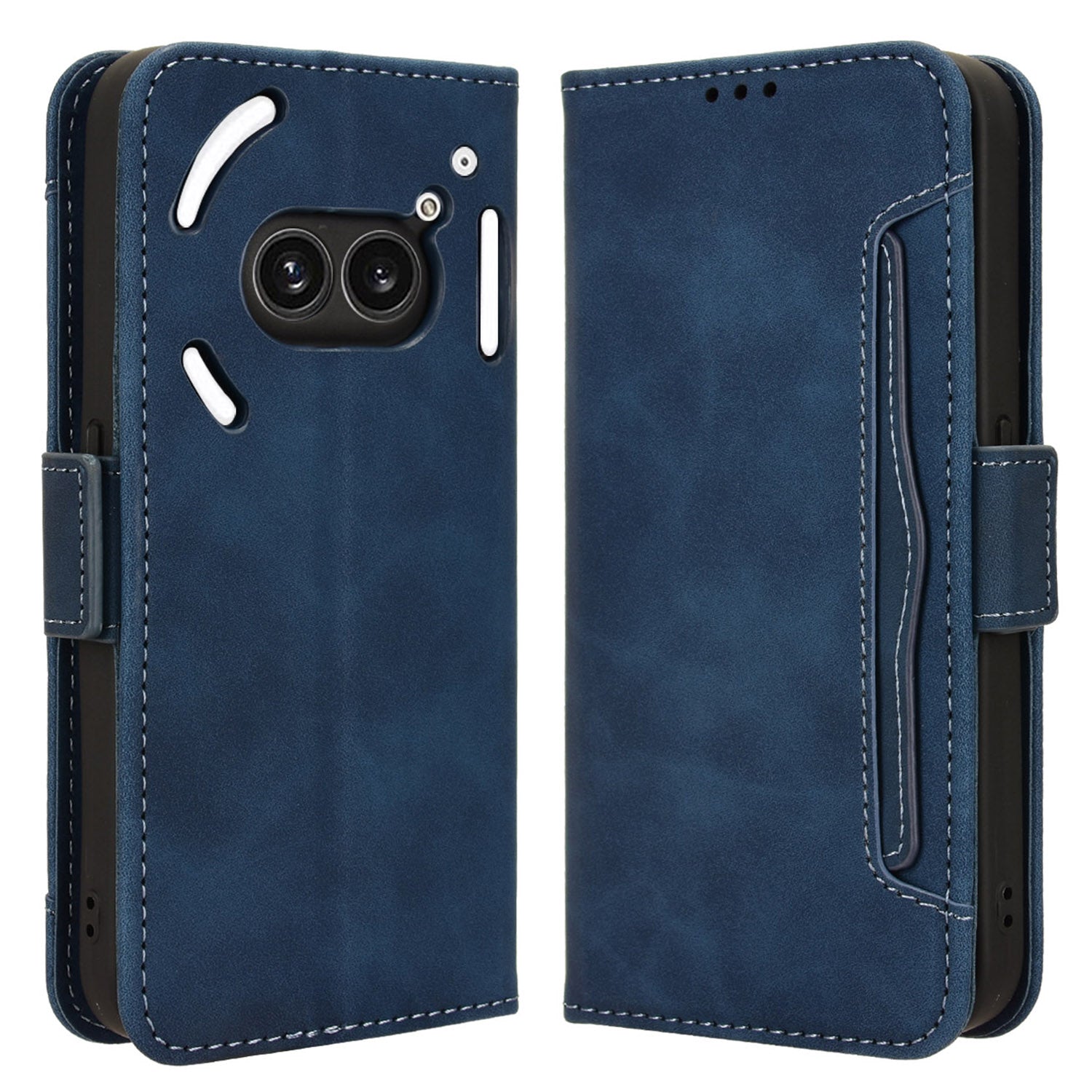 For Nothing Phone (2a) Leather Case Multiple Card Slots Magnetic Closure Phone Cover