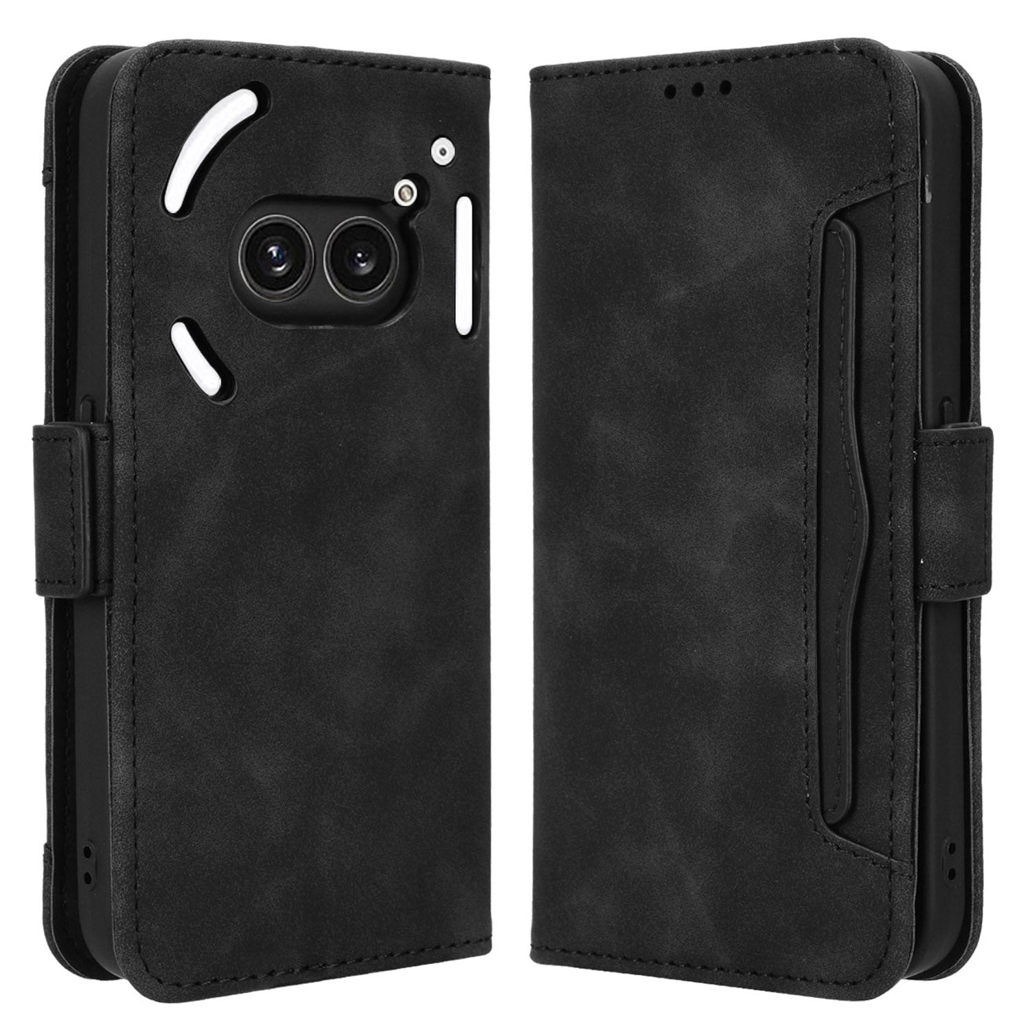 For Nothing Phone (2a) Leather Case Multiple Card Slots Magnetic Closure Phone Cover