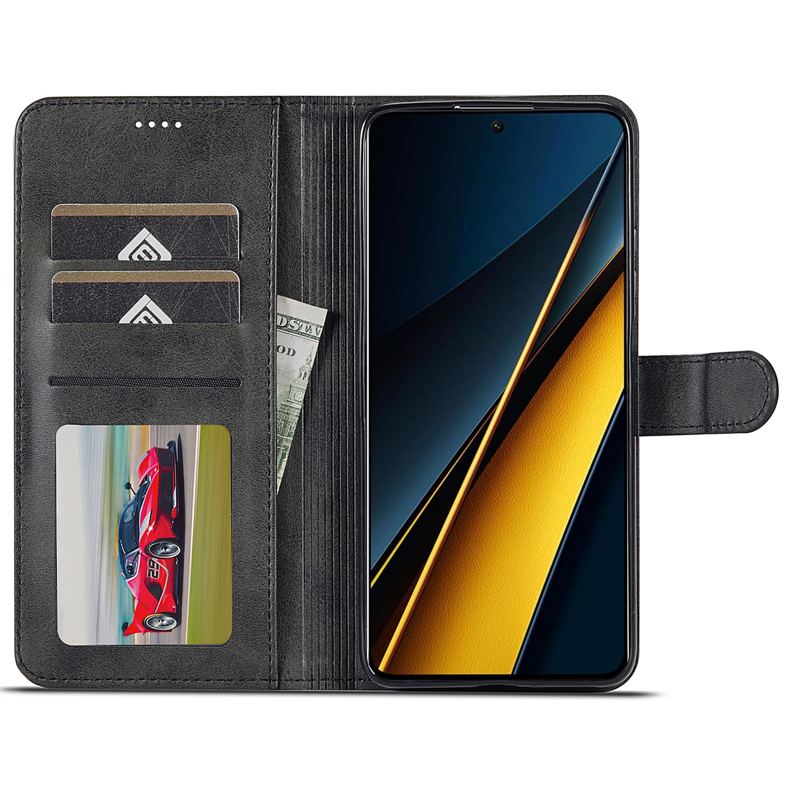 LC.IMEEKE For Xiaomi Poco X6 Pro 5G / Redmi K70E 5G Case Calf Texture Leather Wallet Flip Phone Cover