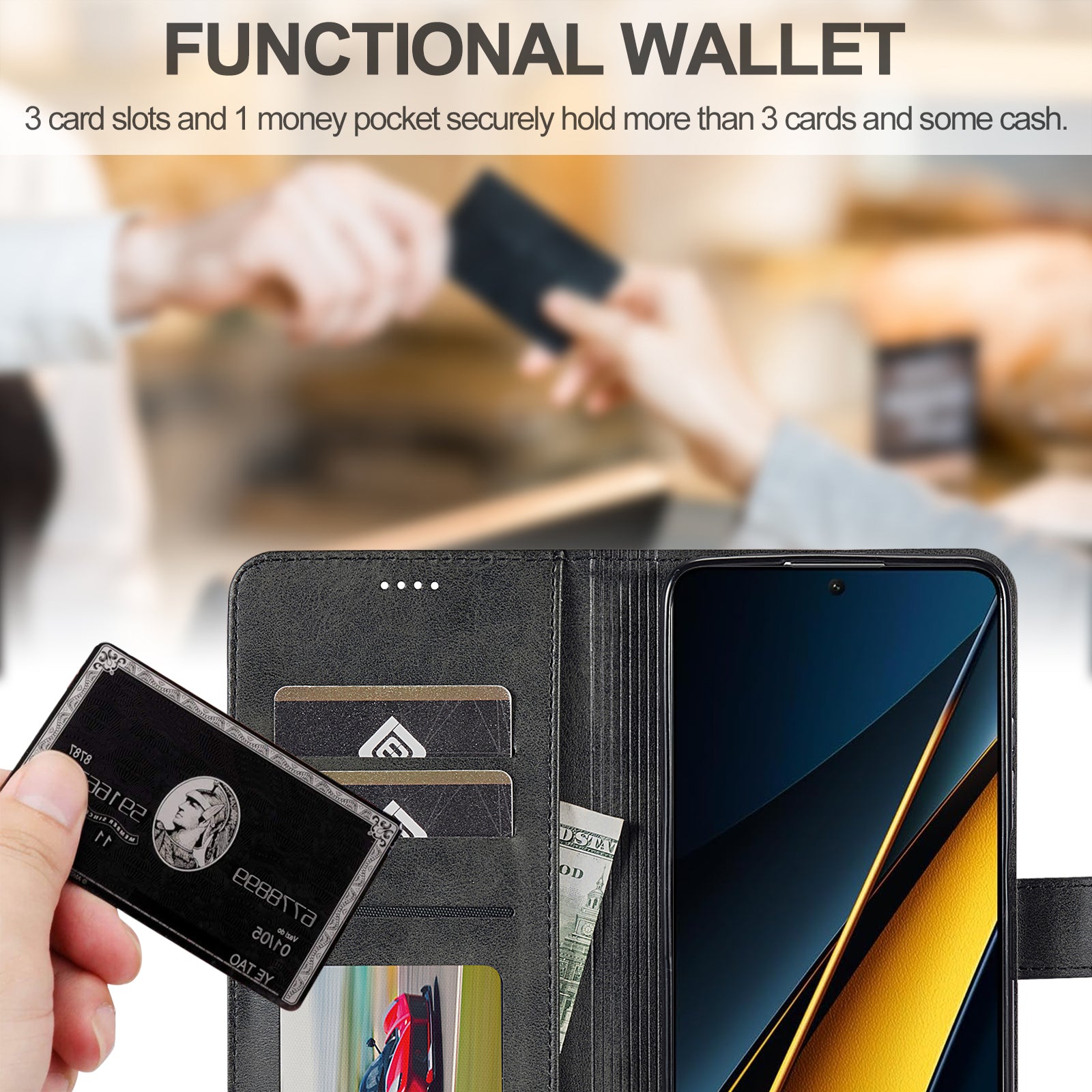 LC.IMEEKE For Xiaomi Poco X6 Pro 5G / Redmi K70E 5G Case Calf Texture Leather Wallet Flip Phone Cover