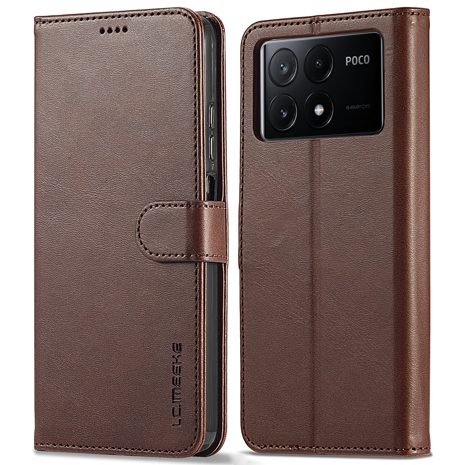 LC.IMEEKE For Xiaomi Poco X6 Pro 5G / Redmi K70E 5G Case Calf Texture Leather Wallet Flip Phone Cover