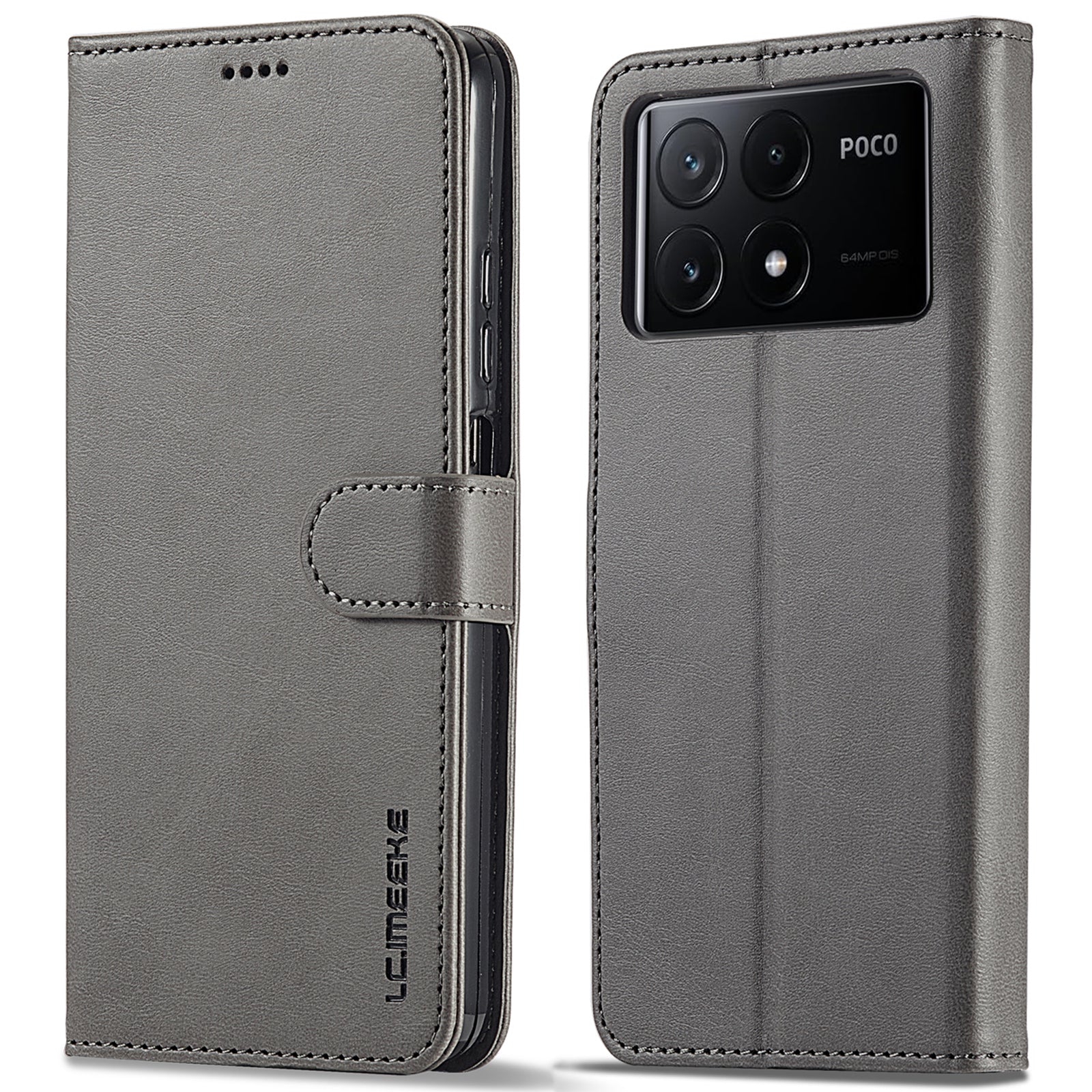 LC.IMEEKE For Xiaomi Poco X6 Pro 5G / Redmi K70E 5G Case Calf Texture Leather Wallet Flip Phone Cover