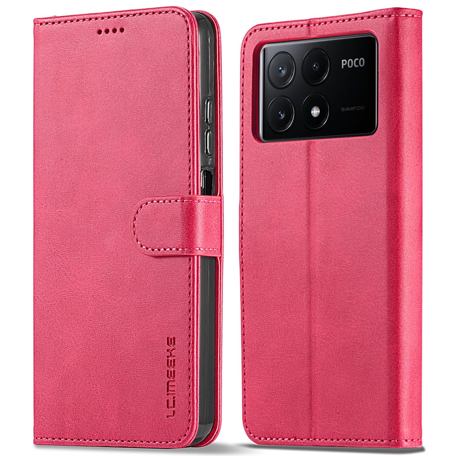 LC.IMEEKE For Xiaomi Poco X6 Pro 5G / Redmi K70E 5G Case Calf Texture Leather Wallet Flip Phone Cover