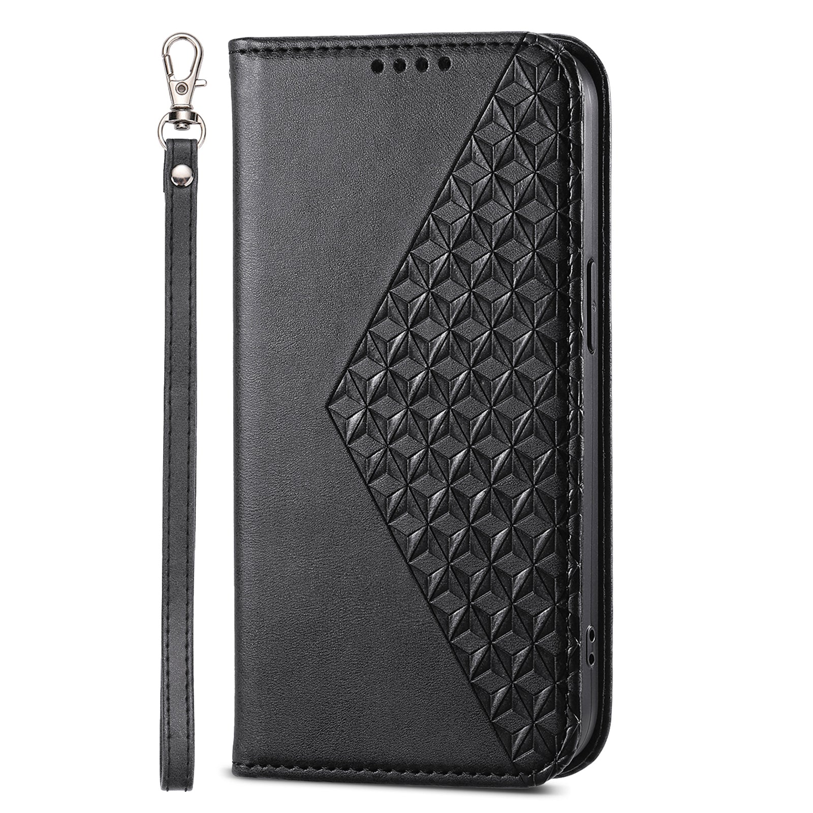For Xiaomi Redmi Note 13 Pro 4G Case PU Leather Rhombus Imprinted Pattern Wallet Phone Cover