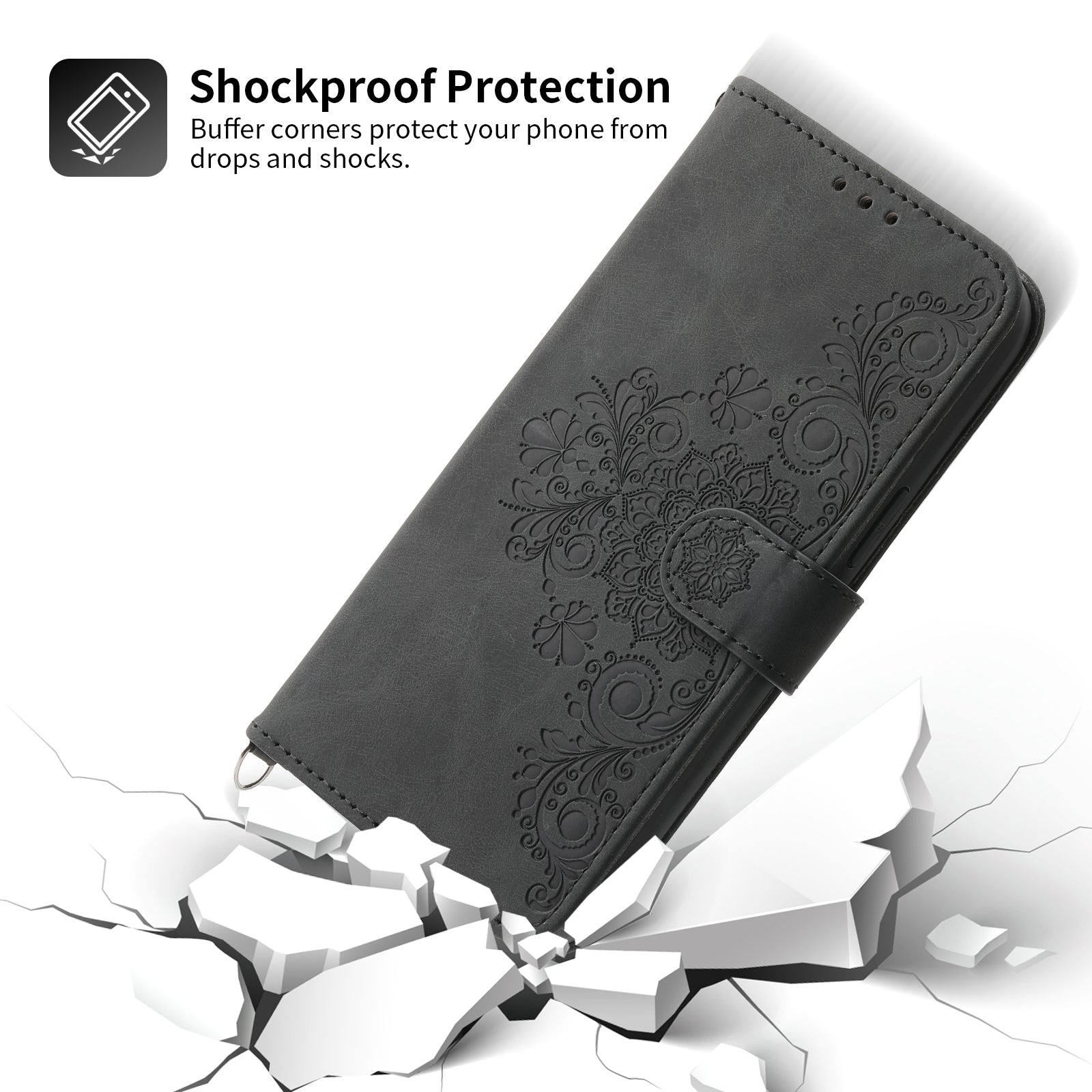 For Honor X8b 4G Wallet Case with Straps Flower Pattern Leather Phone Cover