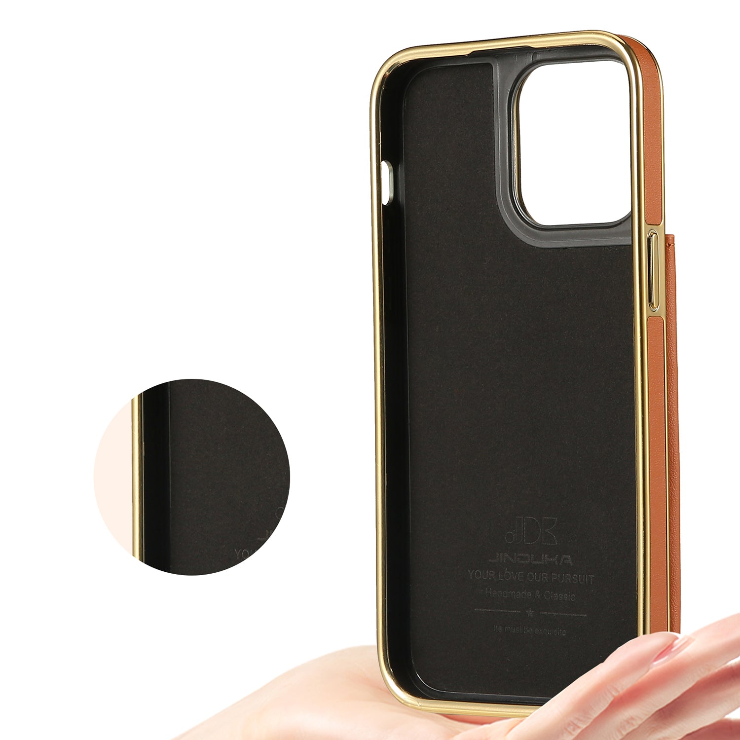 JINDUKA D3 Series for iPhone 14 Pro Max Case Stitching Rhombus Leather+PC Phone Cover with Card Slots