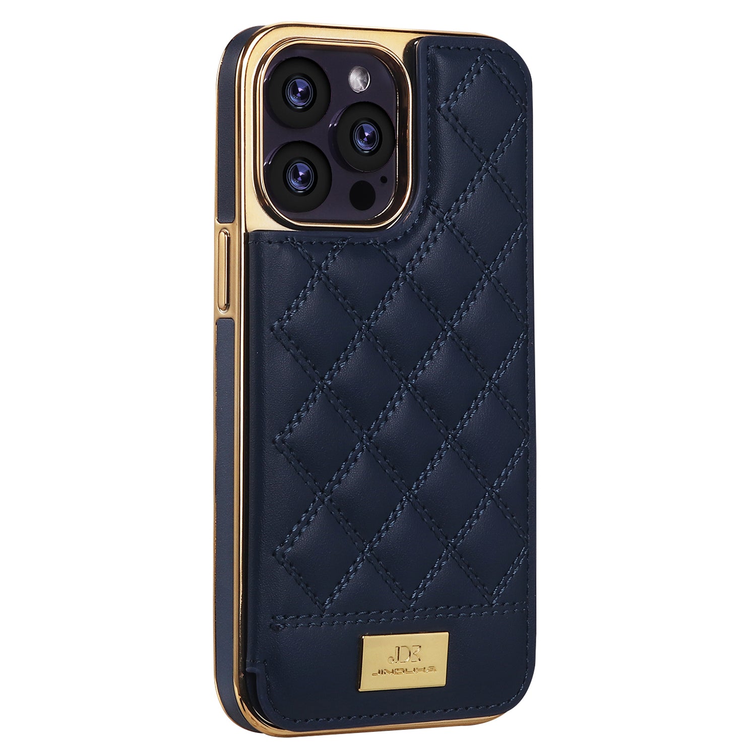 JINDUKA D3 Series for iPhone 13 Pro Case Leather+PC Card Slots Phone Cover Stitching Rhombus