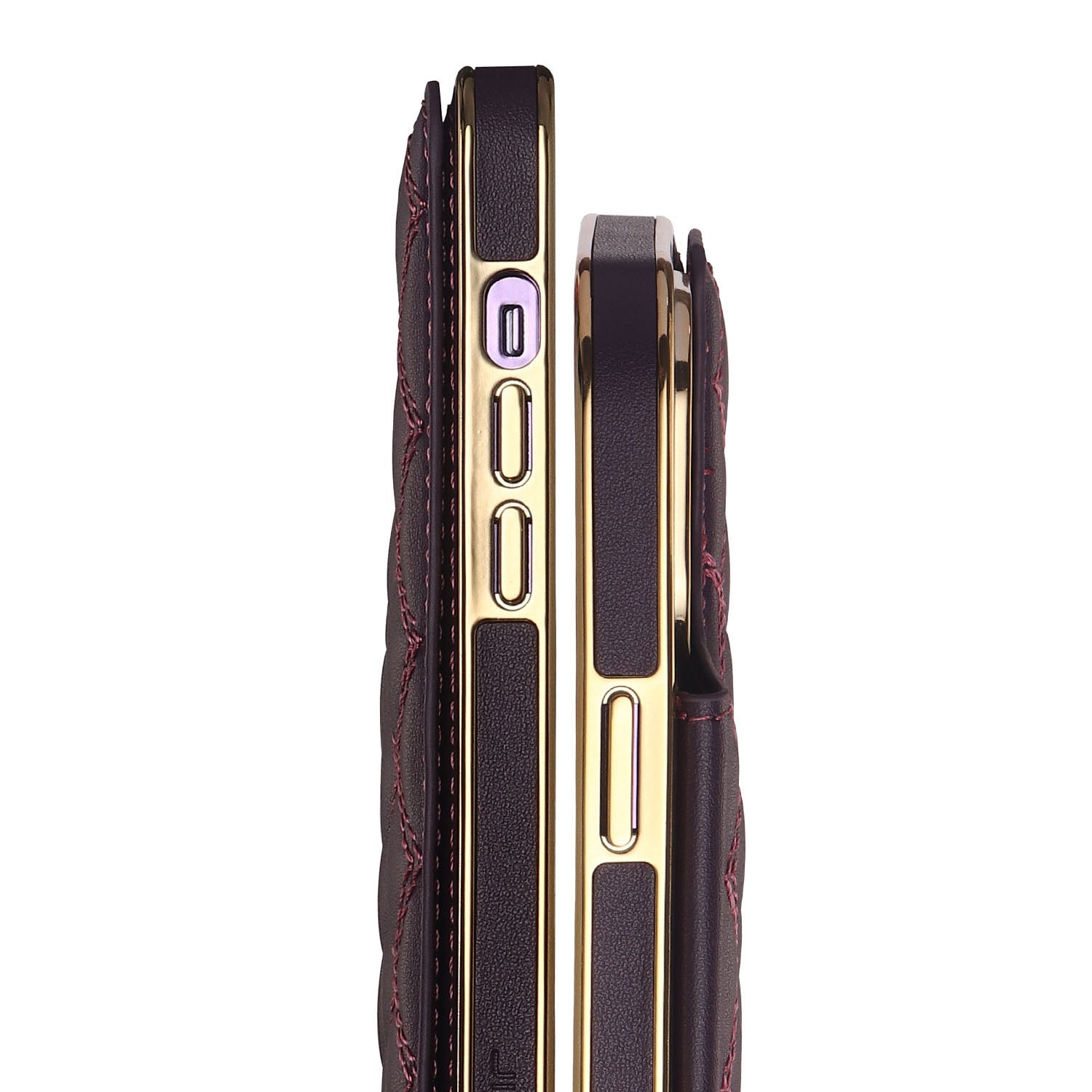 JINDUKA D3 Series for iPhone 13 Pro Case Leather+PC Card Slots Phone Cover Stitching Rhombus
