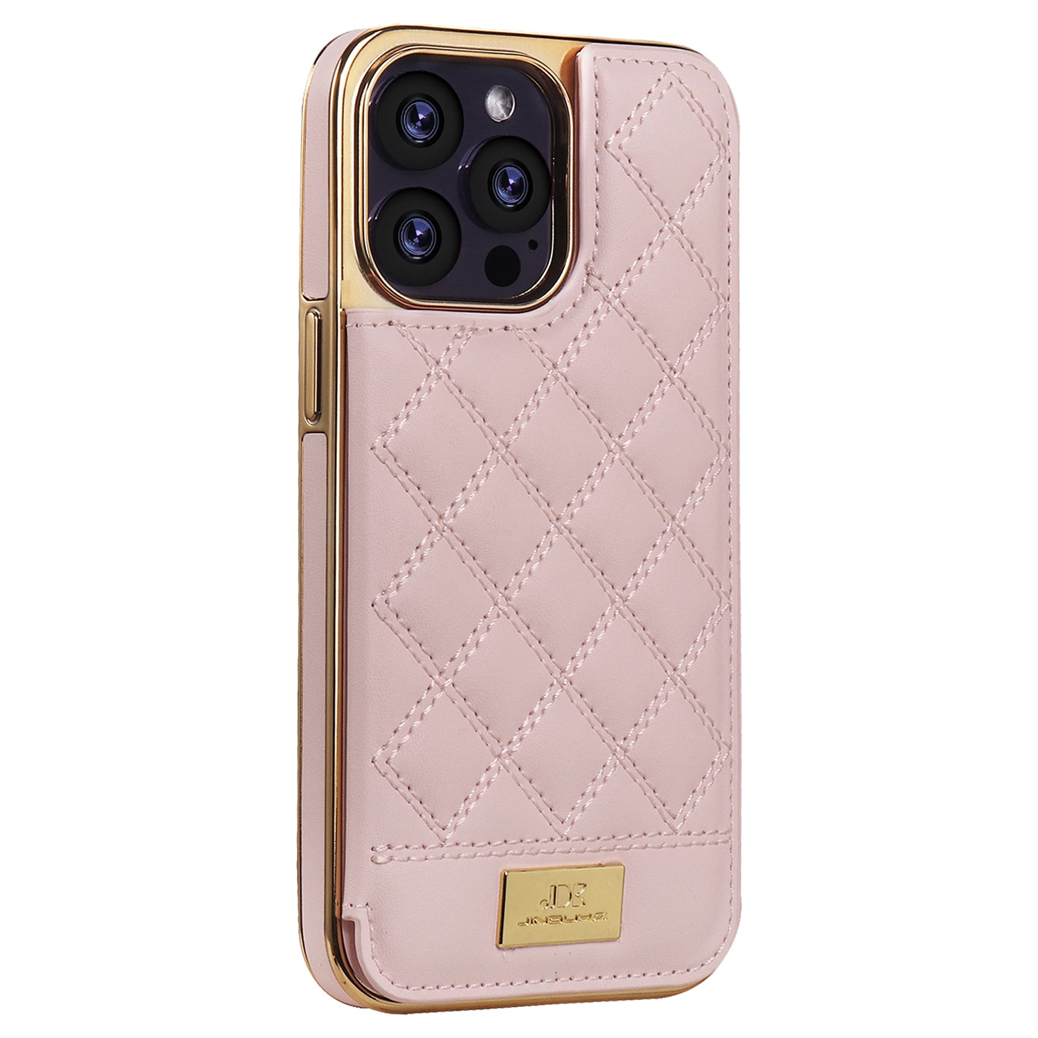 JINDUKA D3 Series for iPhone 13 Pro Case Leather+PC Card Slots Phone Cover Stitching Rhombus