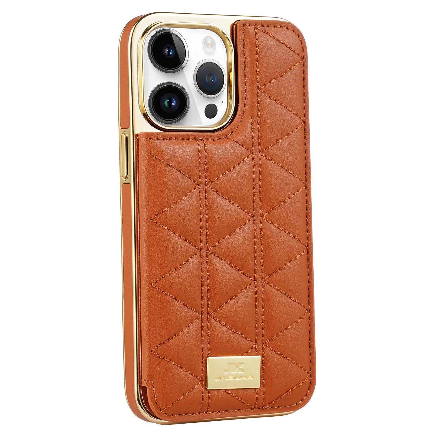 JINDUKA D4 Series for iPhone 14 Pro Max Case Triangle Pattern Leather+PC Phone Cover