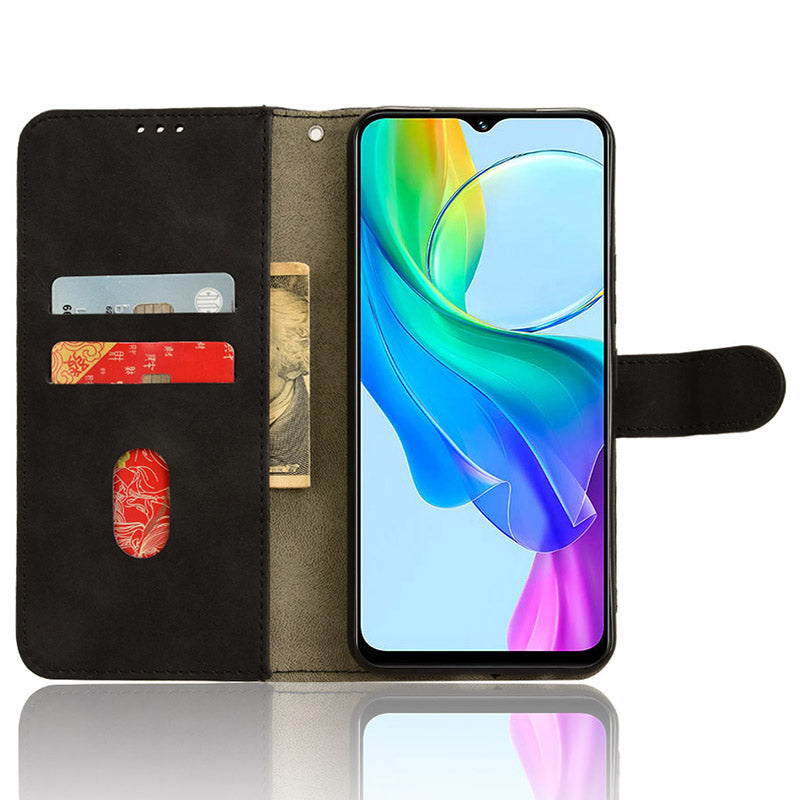 For vivo Y03 Leather Case Skin-Touch Flip Stand Wallet Phone Cover
