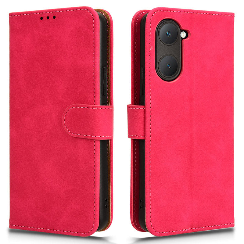 For vivo Y03 Leather Case Skin-Touch Flip Stand Wallet Phone Cover