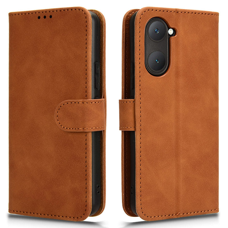 For vivo Y03 Leather Case Skin-Touch Flip Stand Wallet Phone Cover