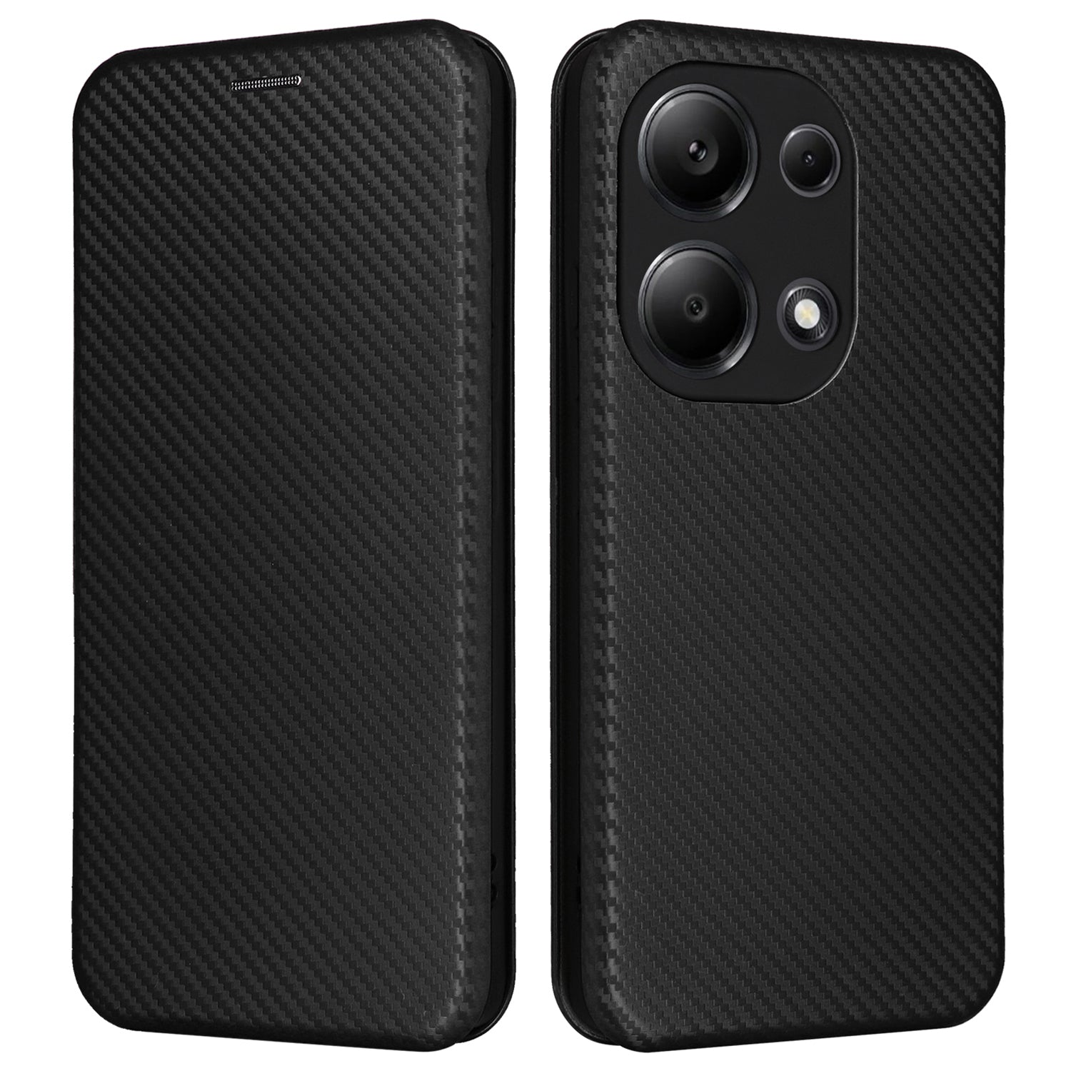 For Xiaomi Redmi Note 13 Pro 4G / Poco M6 Pro 4G Case Carbon Fiber Texture PU Leather Phone Cover