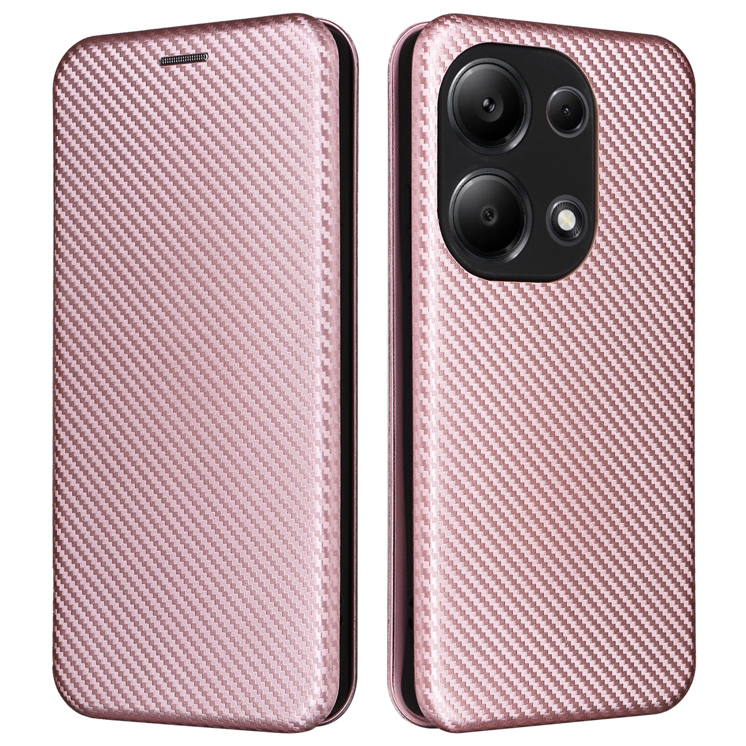 For Xiaomi Redmi Note 13 Pro 4G / Poco M6 Pro 4G Case Carbon Fiber Texture PU Leather Phone Cover