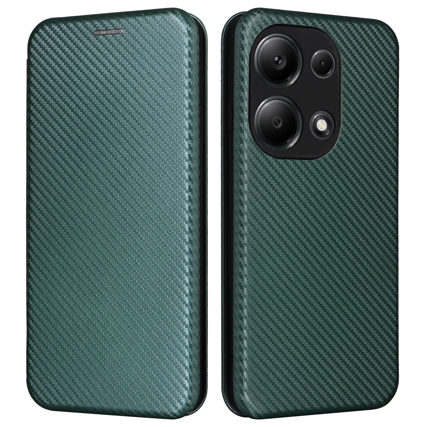 For Xiaomi Redmi Note 13 Pro 4G / Poco M6 Pro 4G Case Carbon Fiber Texture PU Leather Phone Cover