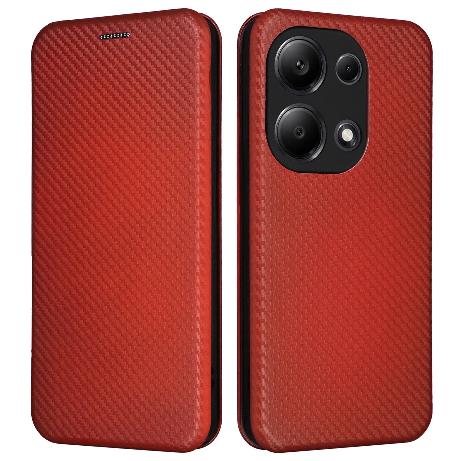For Xiaomi Redmi Note 13 Pro 4G / Poco M6 Pro 4G Case Carbon Fiber Texture PU Leather Phone Cover