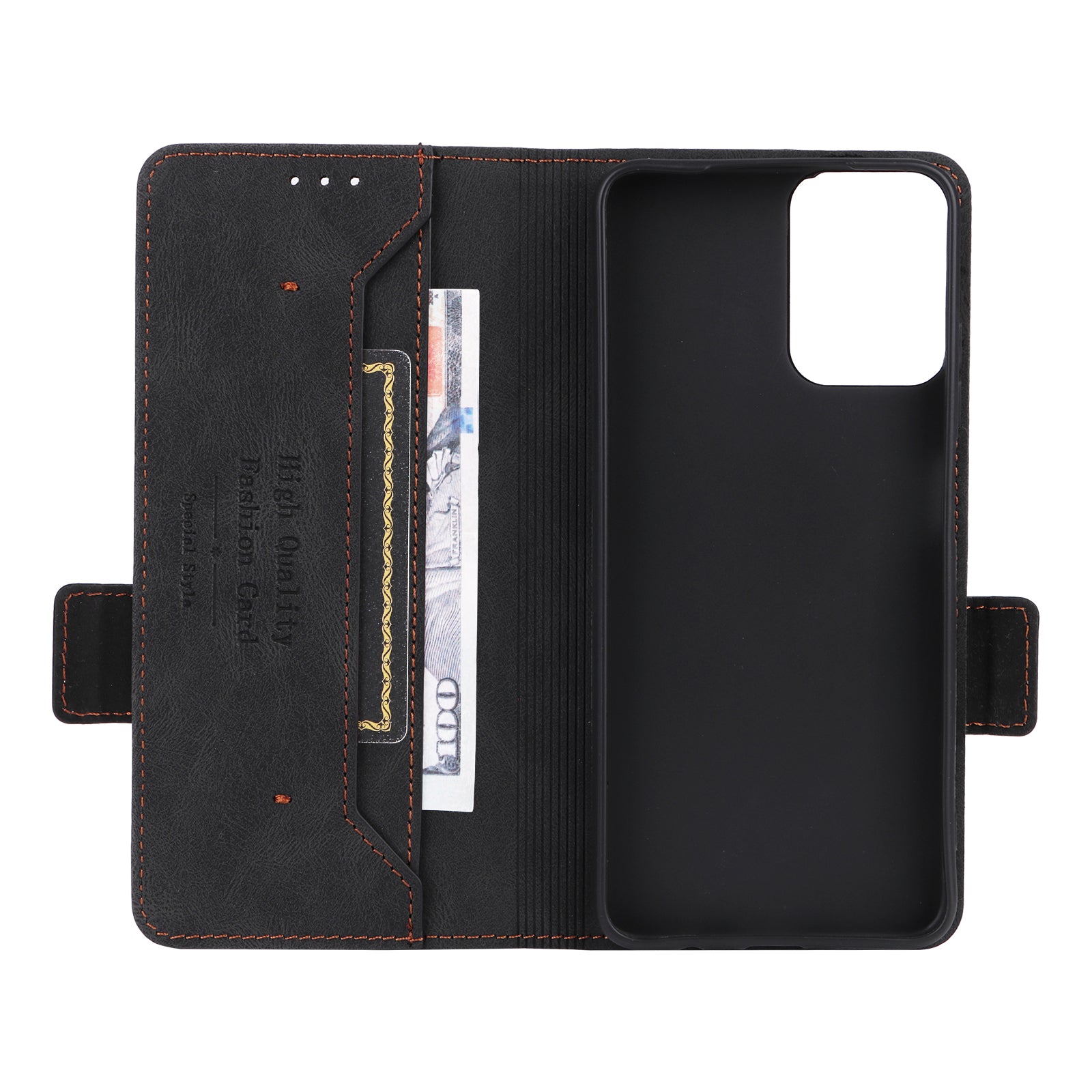 For Motorola Moto G34 5G Phone Case Stand Hardware Decor PU Leather Flip Cover