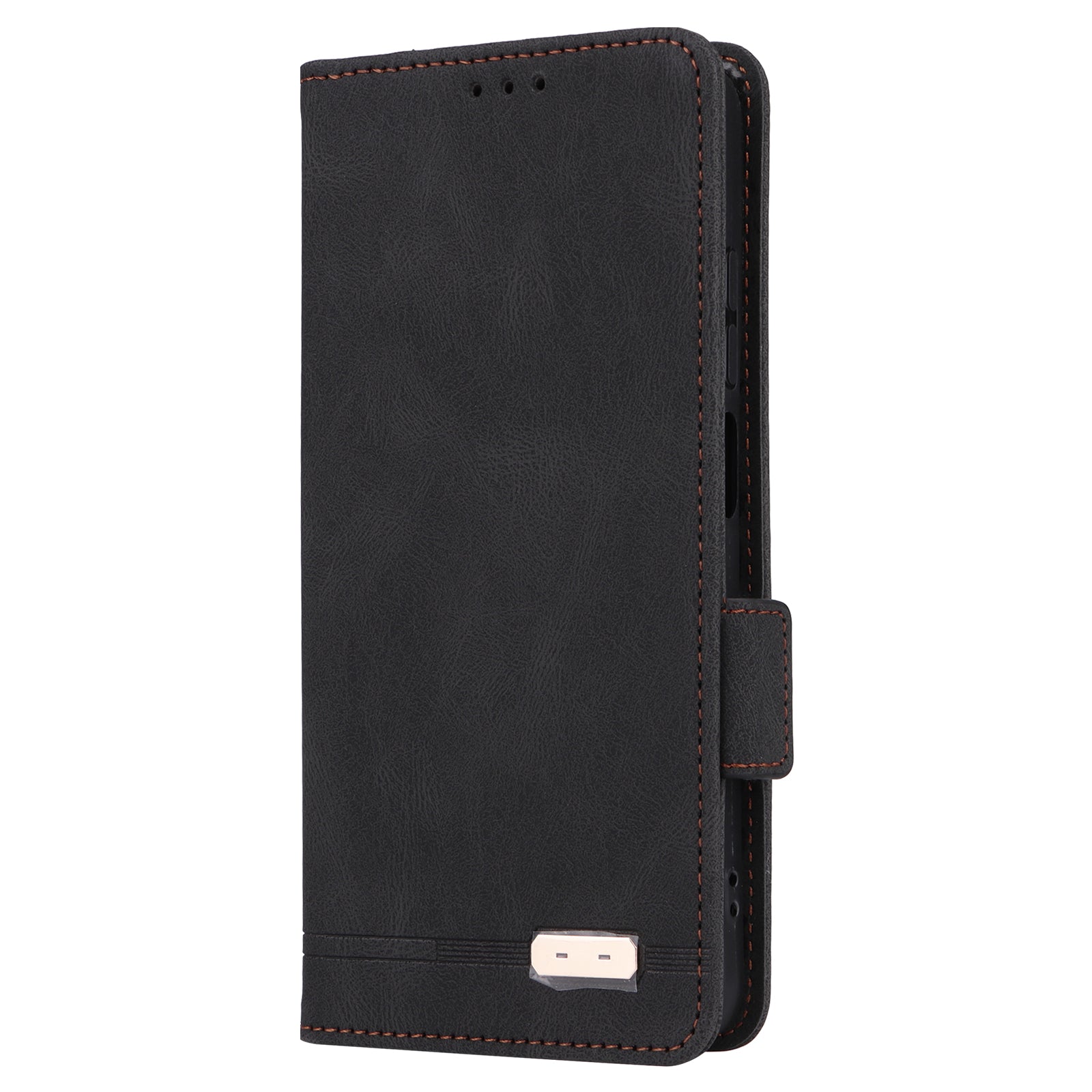 For Motorola Moto G34 5G Phone Case Stand Hardware Decor PU Leather Flip Cover