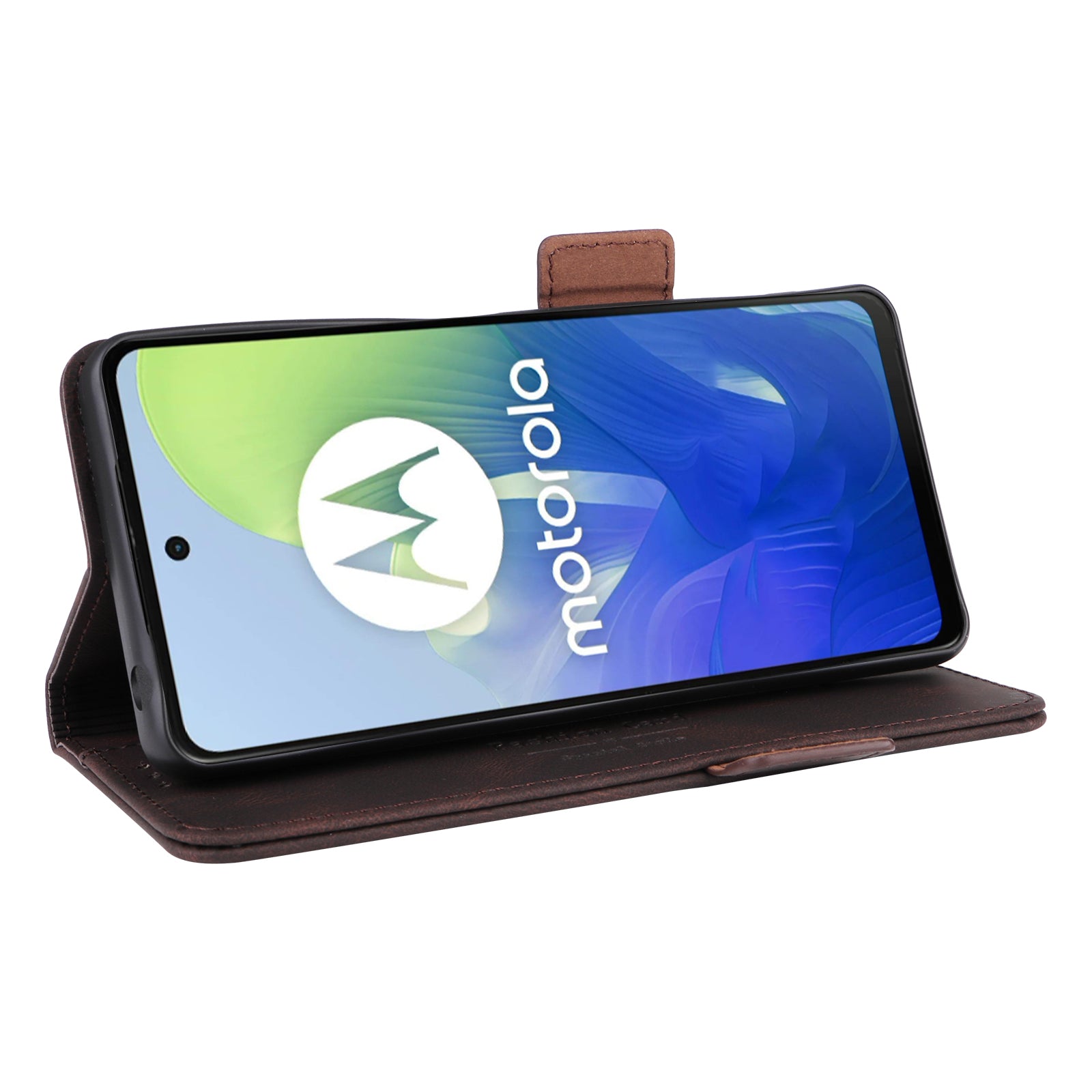 For Motorola Moto G04 4G / G24 4G Case Stand Magnetic Hardware Decor PU Leather Phone Cover