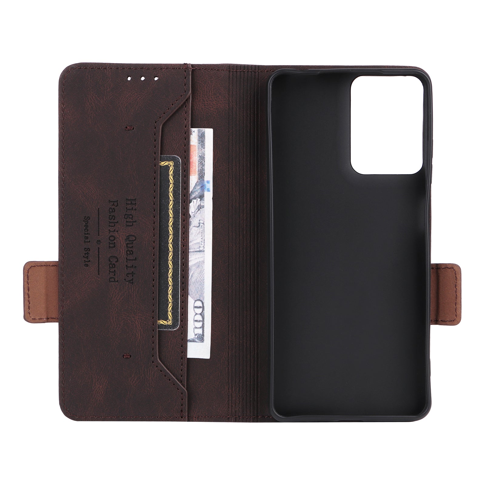 For Motorola Moto G04 4G / G24 4G Case Stand Magnetic Hardware Decor PU Leather Phone Cover
