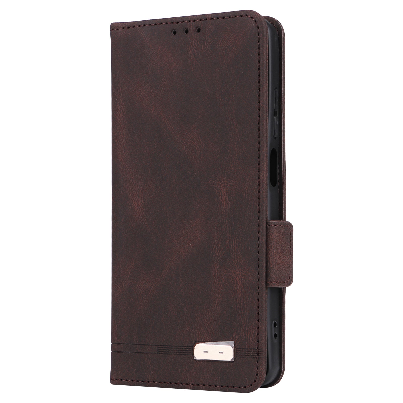 For Motorola Moto G04 4G / G24 4G Case Stand Magnetic Hardware Decor PU Leather Phone Cover