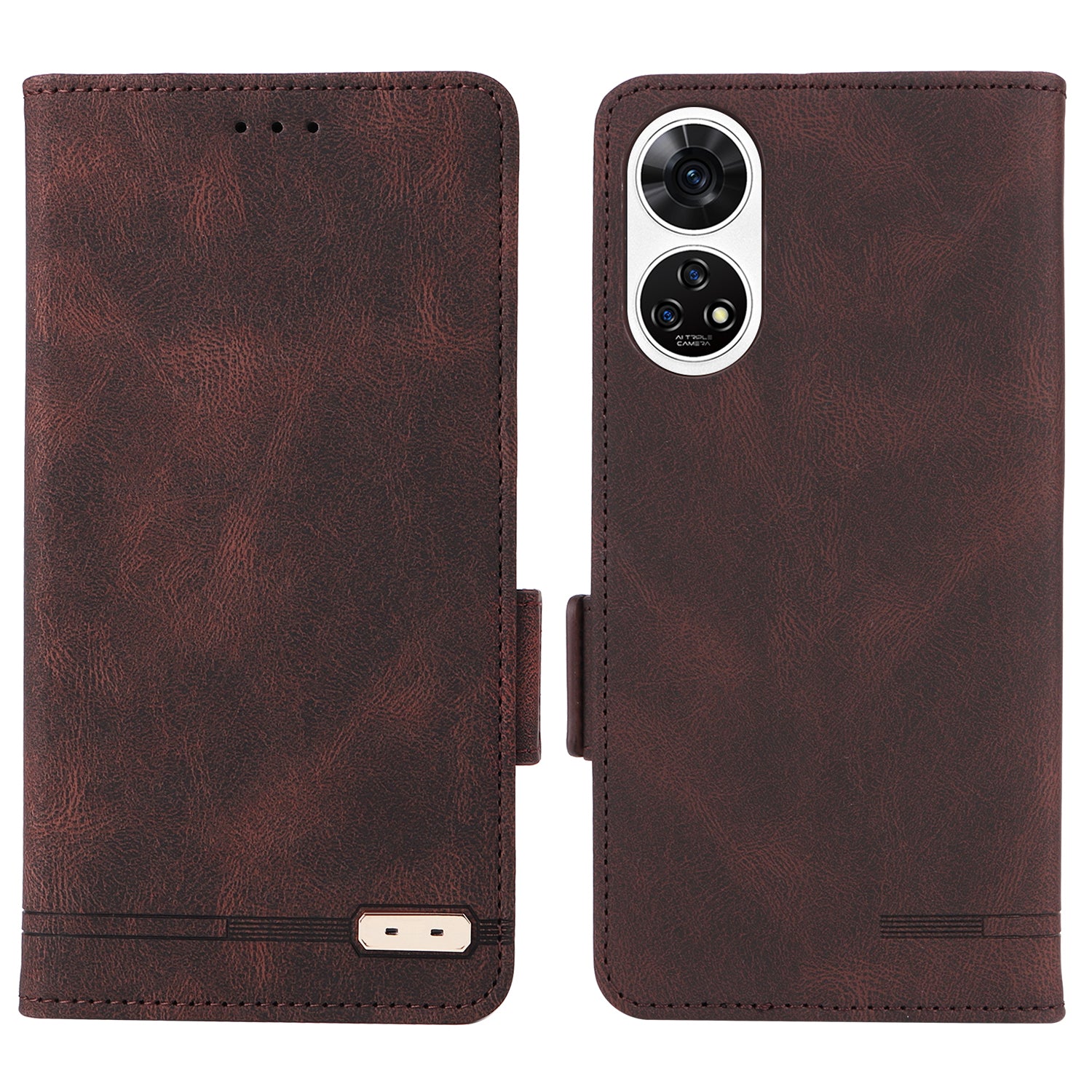 For ZTE Anshin Family A303ZT Wallet Case Hardware Decor Shockproof PU Leather Phone Cover