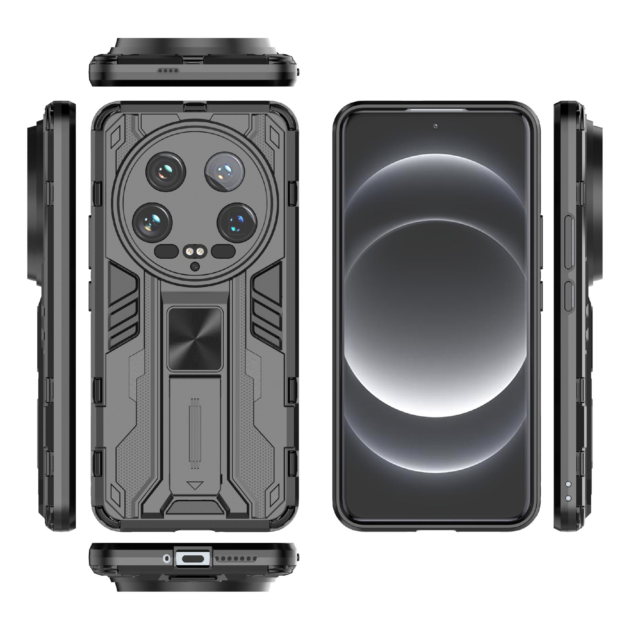 For Xiaomi 14 Ultra Cell Phone Case PC + TPU Scratch-proof Shell with Kickstand