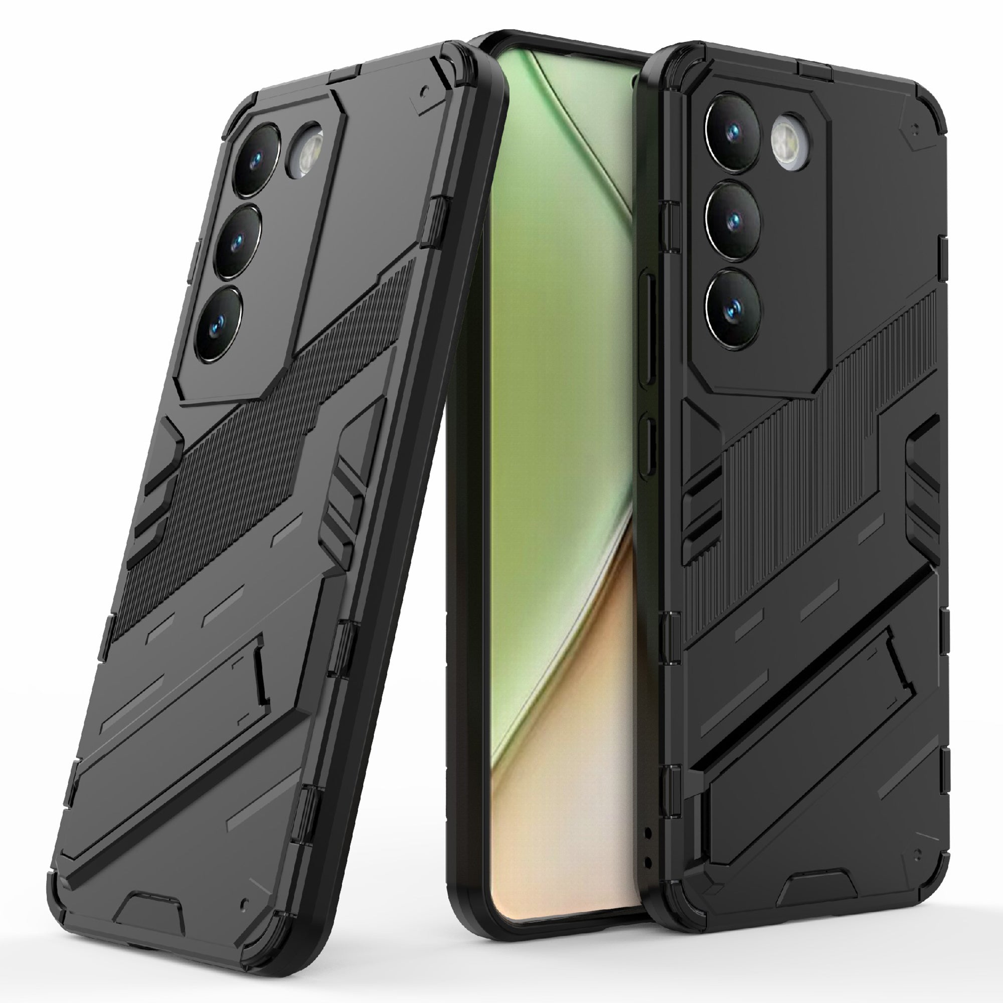 For vivo Y200e 5G Case PC+TPU Drop-Proof Shell Kickstand Phone Cover