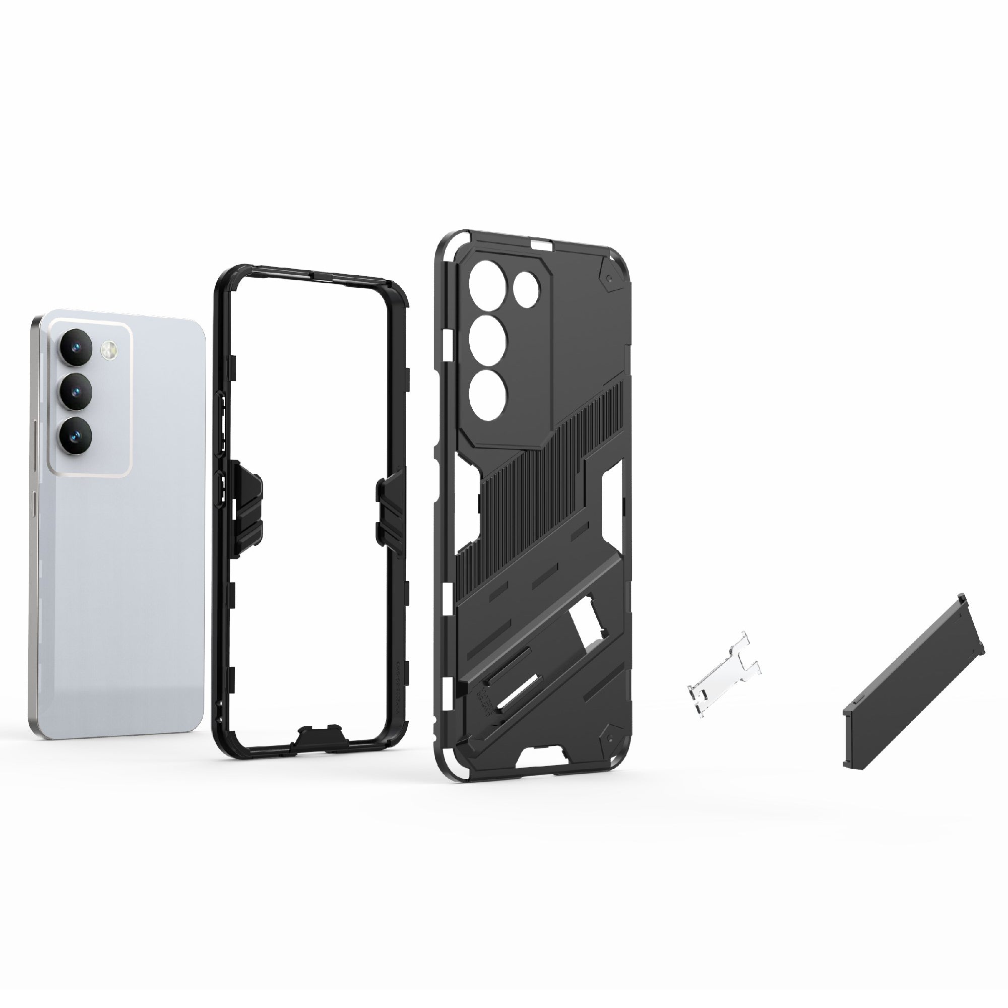 For vivo Y200e 5G Case PC+TPU Drop-Proof Shell Kickstand Phone Cover