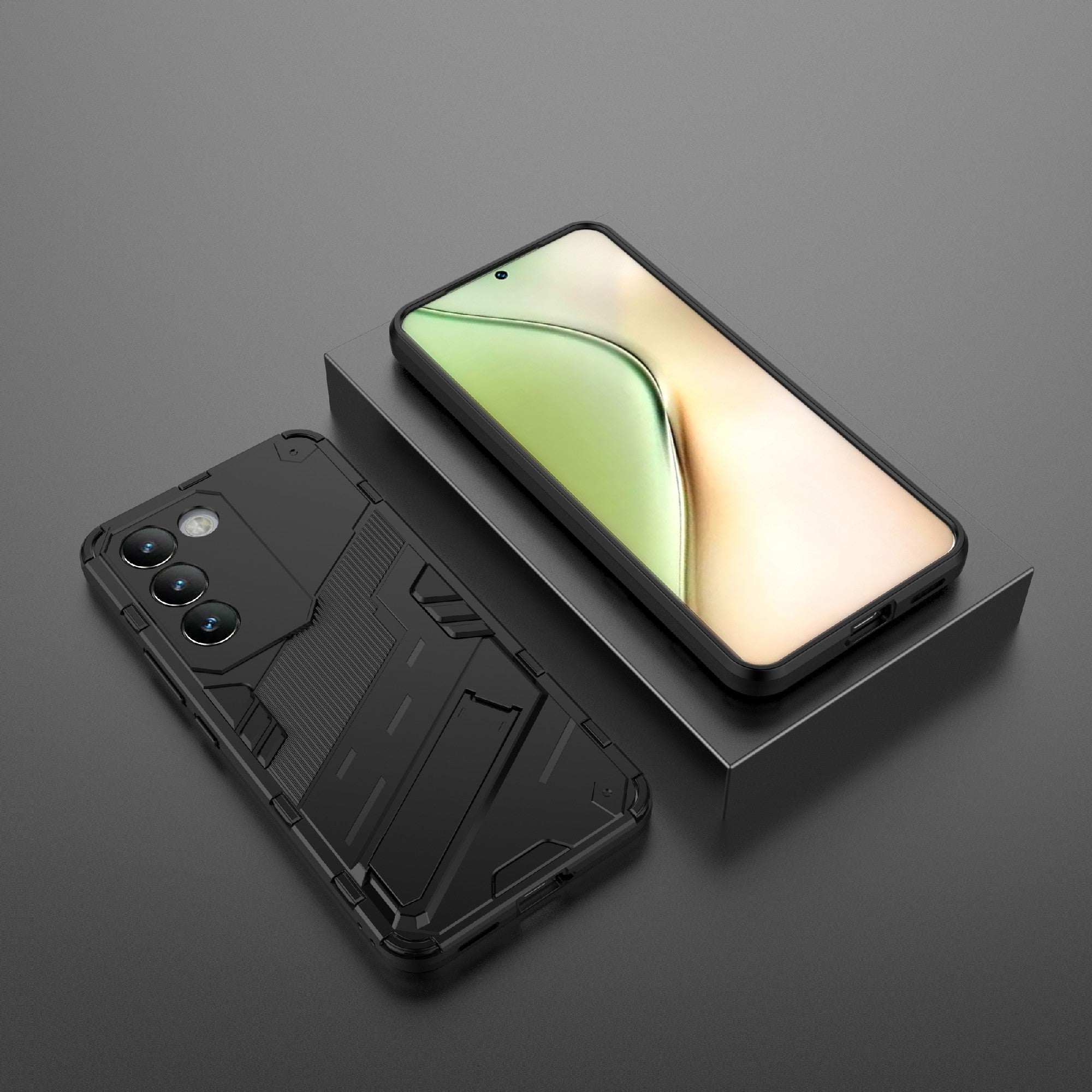 For vivo Y200e 5G Case PC+TPU Drop-Proof Shell Kickstand Phone Cover