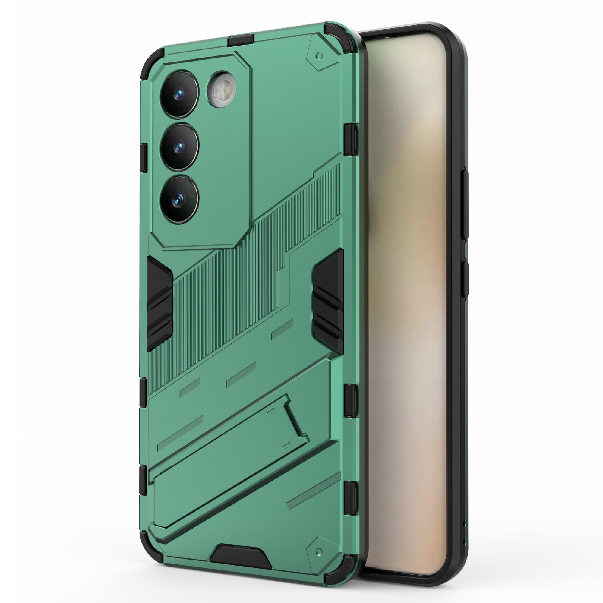For vivo Y200e 5G Case PC+TPU Drop-Proof Shell Kickstand Phone Cover