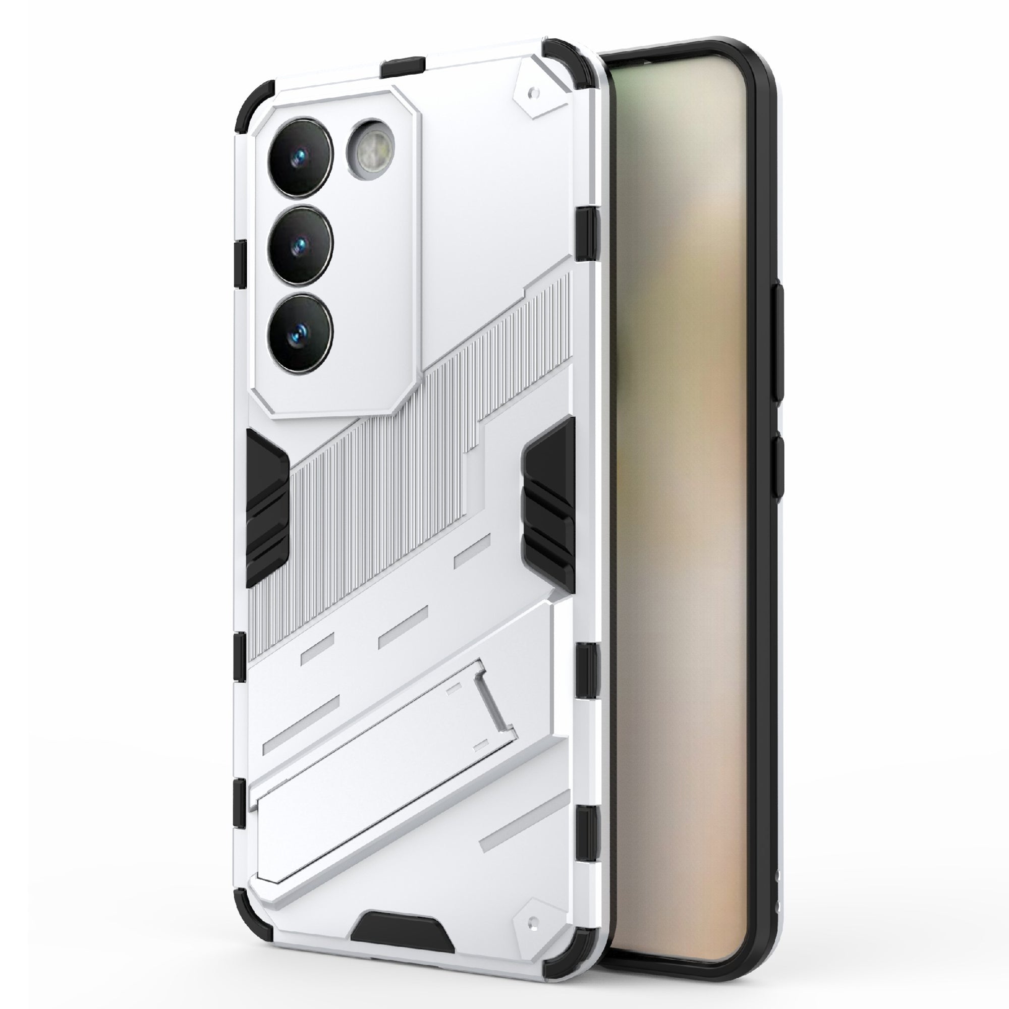 For vivo Y200e 5G Case PC+TPU Drop-Proof Shell Kickstand Phone Cover