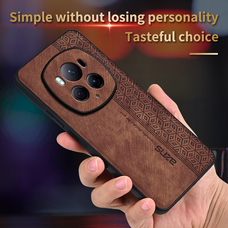 AZNS For Honor Magic6 Pro 5G Case PU Leather Coated TPU Scratch Resistant Phone Cover