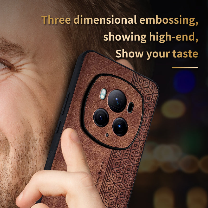 AZNS For Honor Magic6 Pro 5G Case PU Leather Coated TPU Scratch Resistant Phone Cover