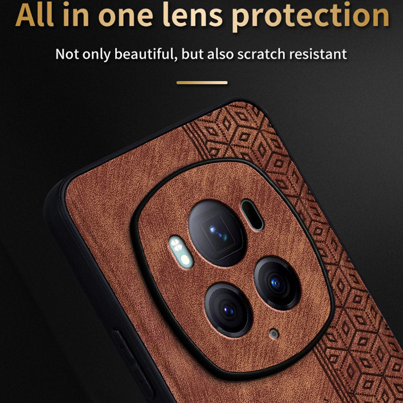 AZNS For Honor Magic6 Pro 5G Case PU Leather Coated TPU Scratch Resistant Phone Cover
