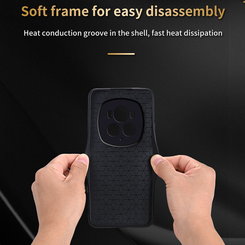 AZNS For Honor Magic6 Pro 5G Case PU Leather Coated TPU Scratch Resistant Phone Cover