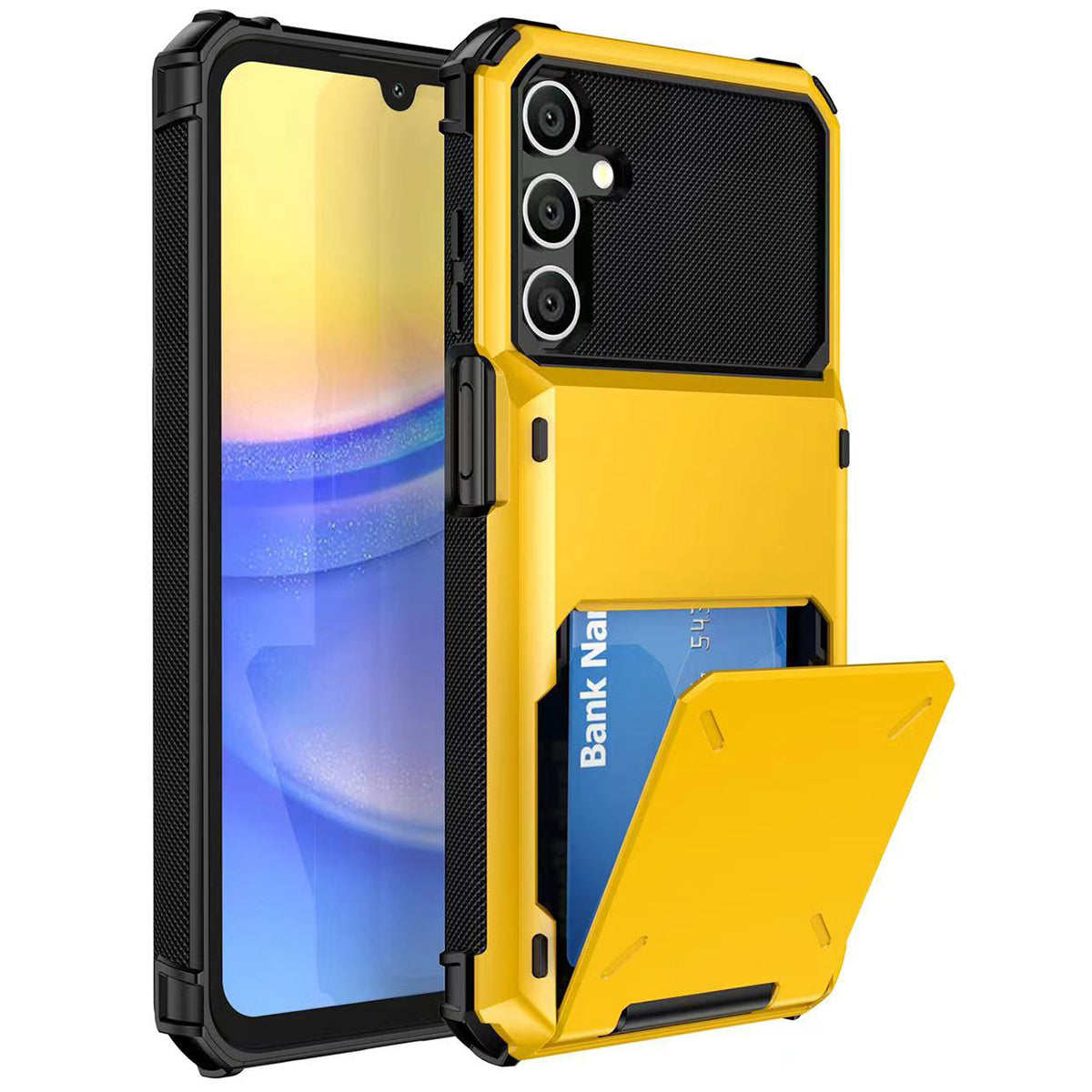 For Samsung Galaxy S23 FE Case PC+TPU Dual Layer Shockproof Cover with Card Holder