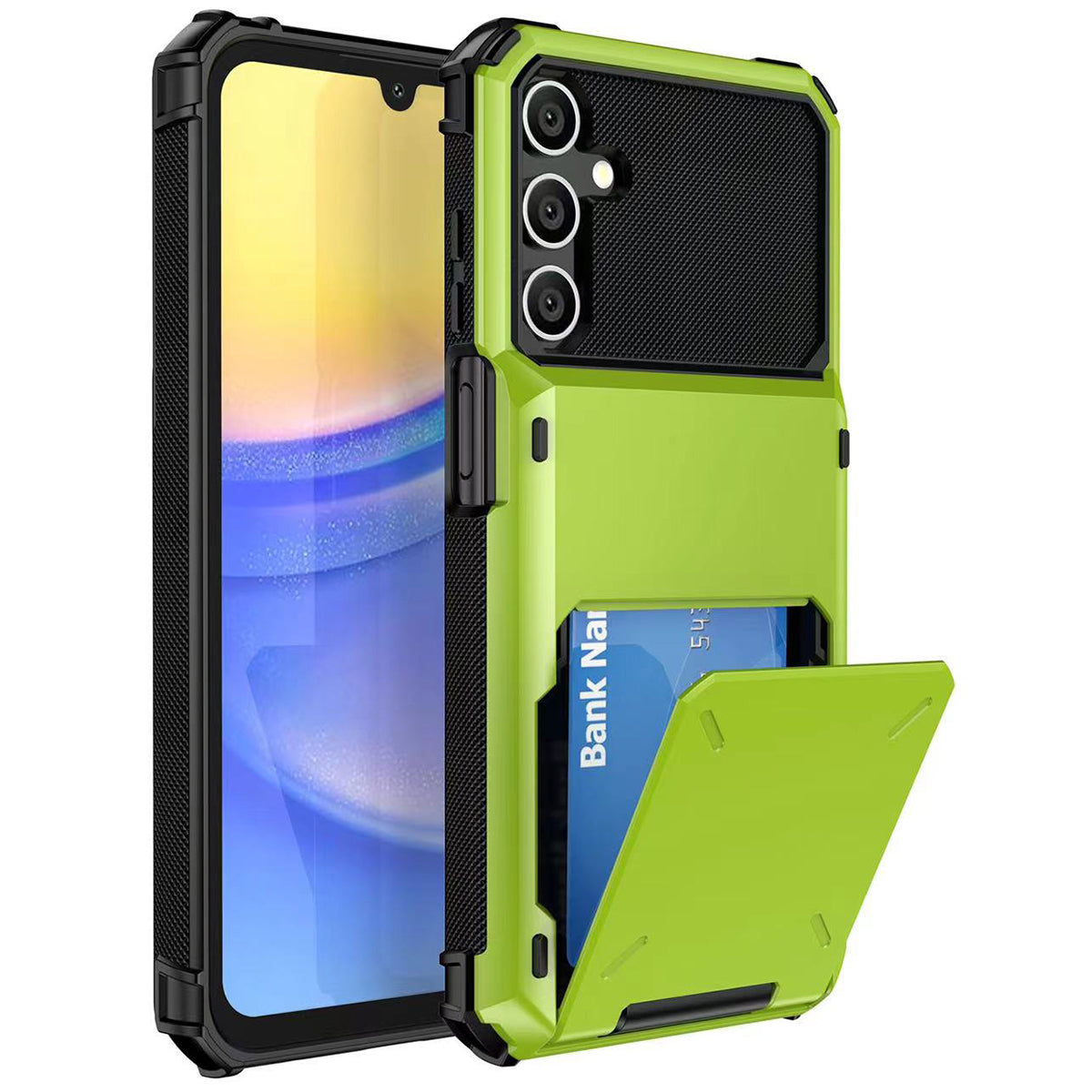 For Samsung Galaxy S23 FE Case PC+TPU Dual Layer Shockproof Cover with Card Holder