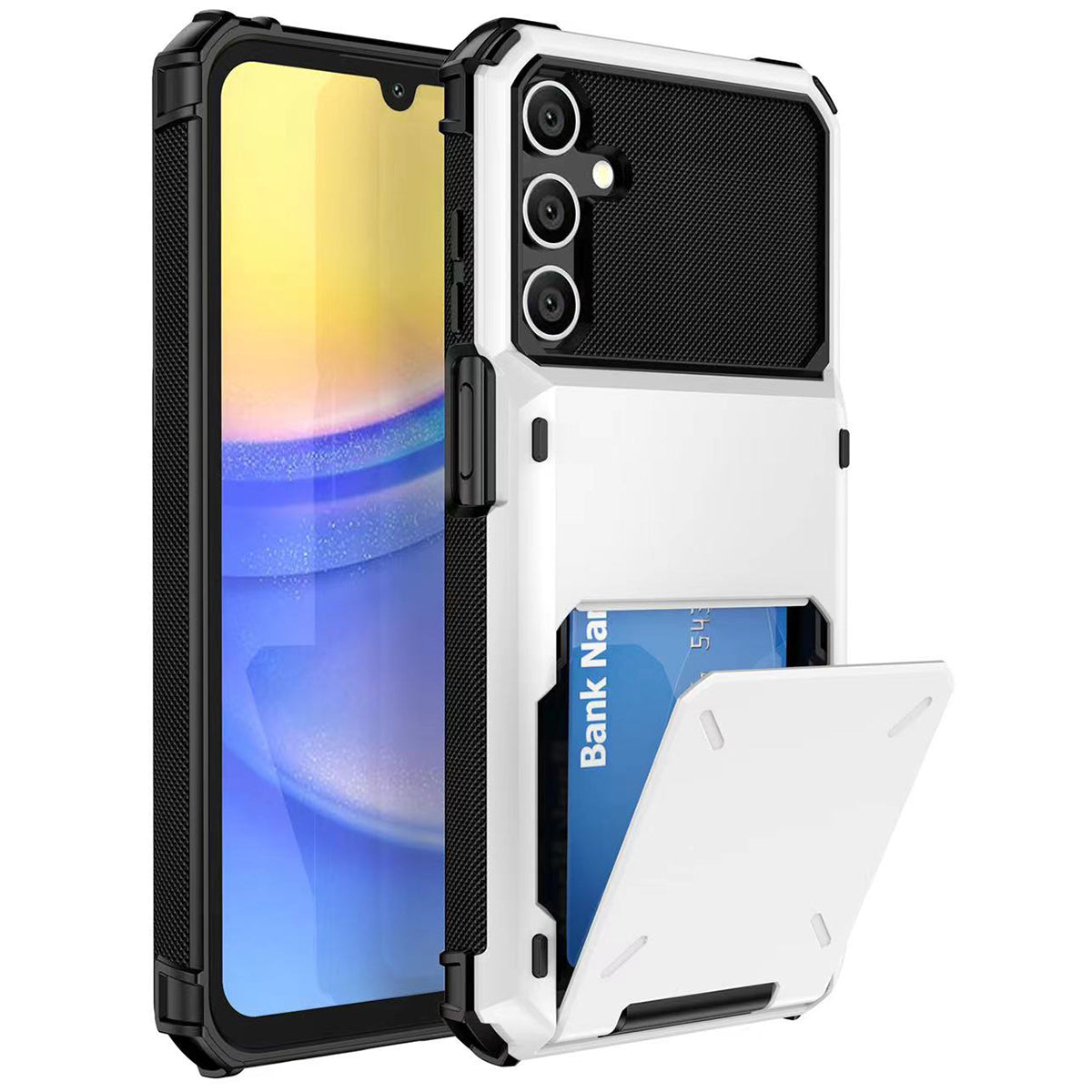 For Samsung Galaxy S23 FE Case PC+TPU Dual Layer Shockproof Cover with Card Holder