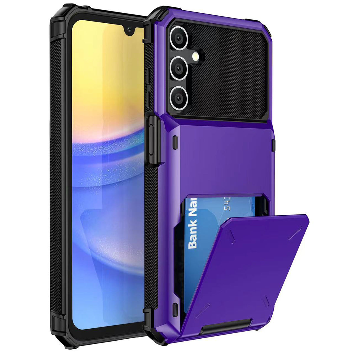 For Samsung Galaxy S23 FE Case PC+TPU Dual Layer Shockproof Cover with Card Holder