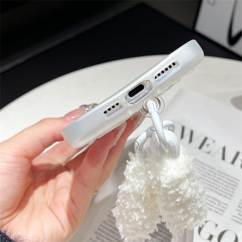 For iPhone 13 Pro TPU Slim Case Fish Scale Pattern Shockproof Phone Cover with Strap