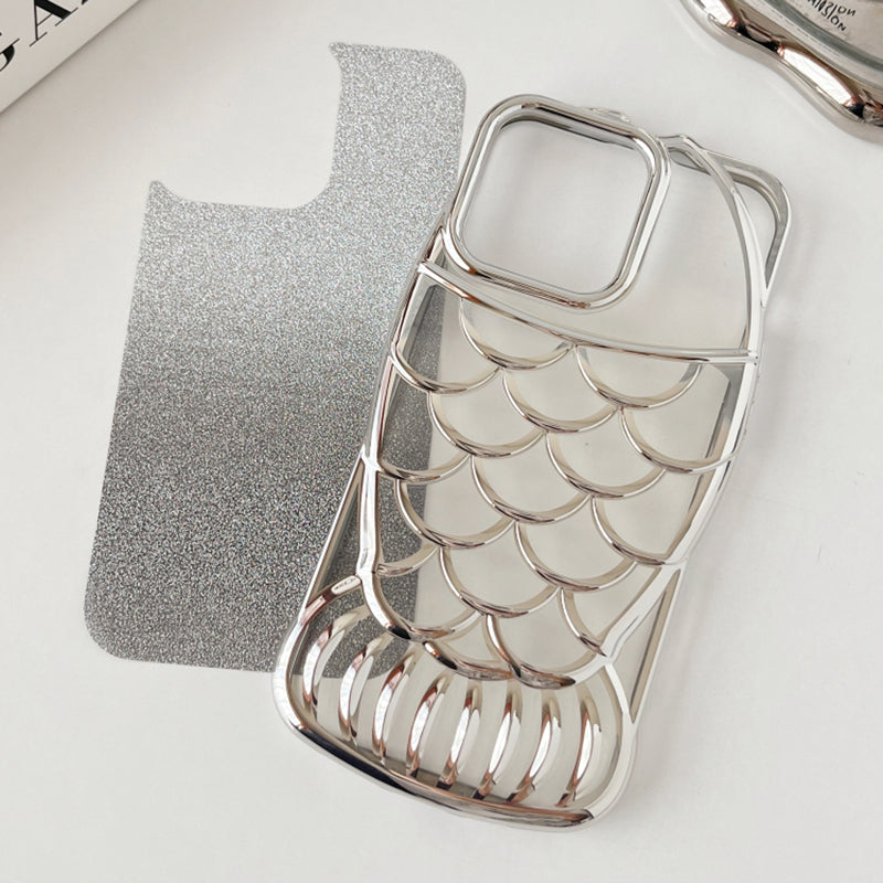 For iPhone 13 Pro Case Sparkly Soft TPU Fish Shape Electroplating Phone Cover